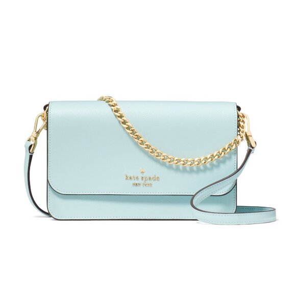 New Kate Spade Madison Small Flap Crossbody Saffiano Leather Blue Glow - Picture 1 of 5